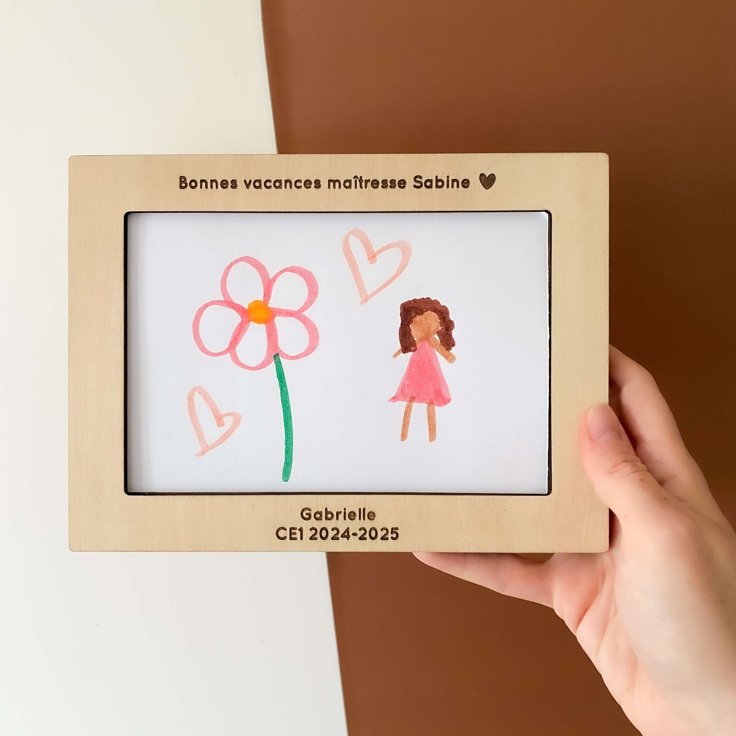 Cadre photo en bois aimanté personnalisé