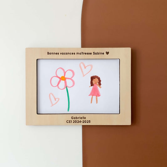 Cadre photo en bois aimanté personnalisé