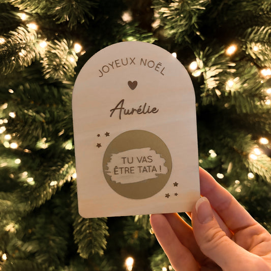 Carte à gratter en bois personnalisée - Message surprise