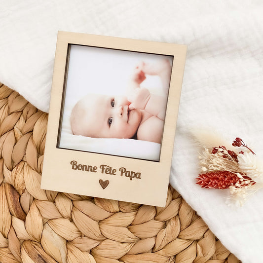 Magnet polaroïd en bois personnalisé