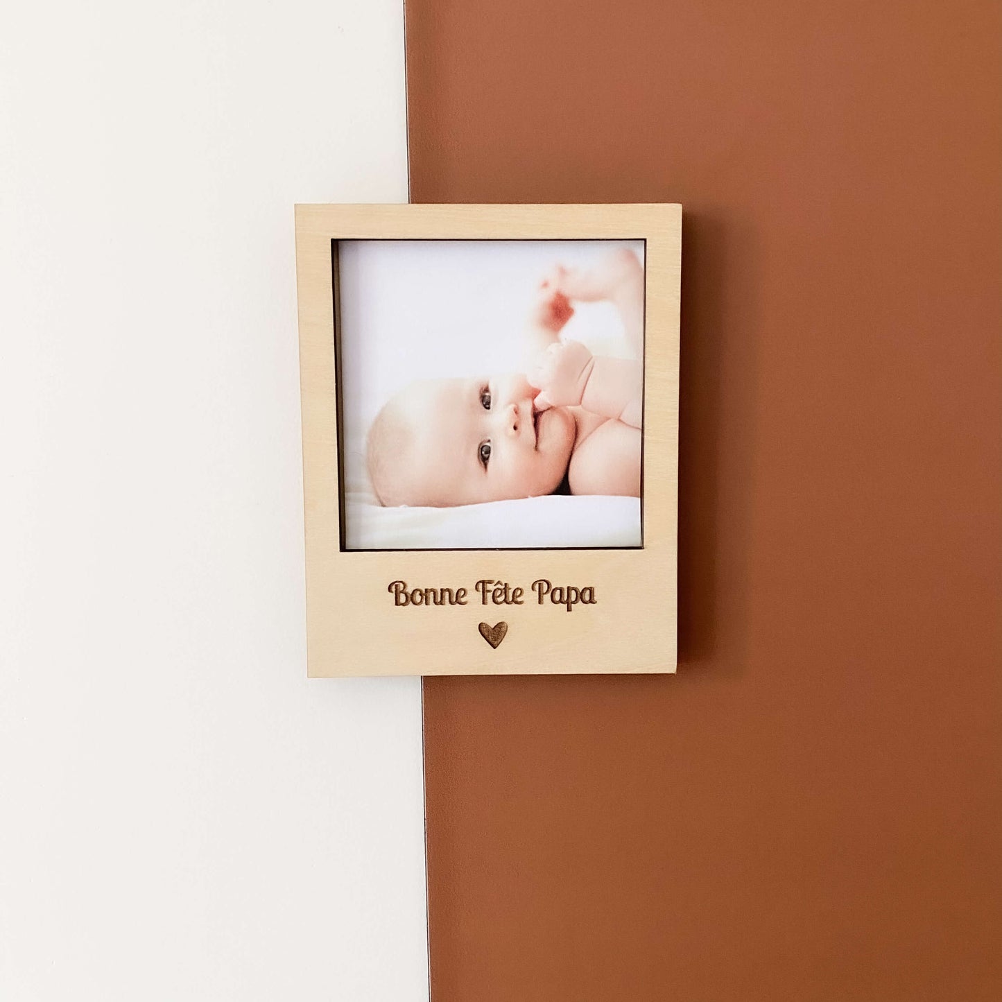 Magnet polaroïd en bois personnalisé