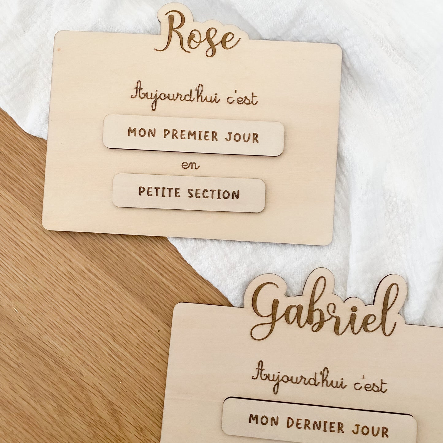 Pancarte scolaire personnalisée (prénom & classe)