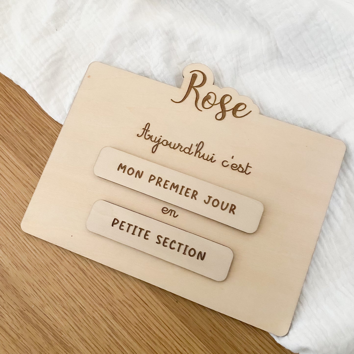 Pancarte scolaire personnalisée (prénom & classe)