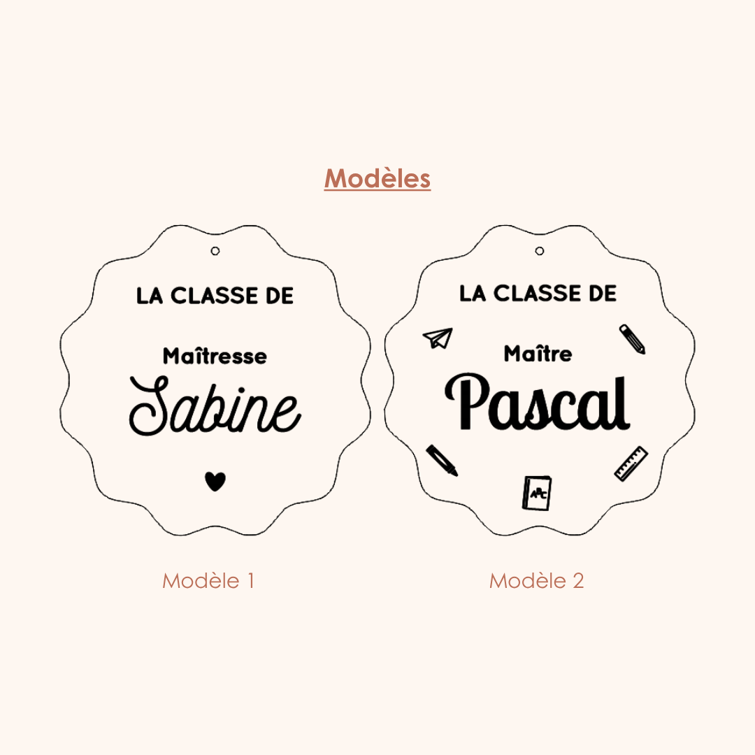 Pancarte en bois personnalisée « LA CLASSE DE »
