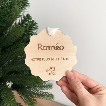 Boule de Noël en bois personnalisée - Pour nos anges