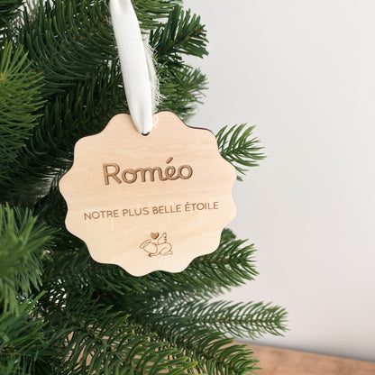 Boule de Noël en bois personnalisée - Pour nos anges