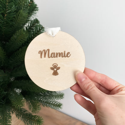 Boule de Noël en bois personnalisée - Pour nos anges