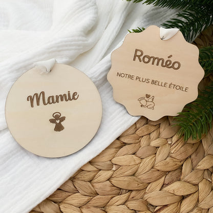 Boule de Noël en bois personnalisée - Pour nos anges