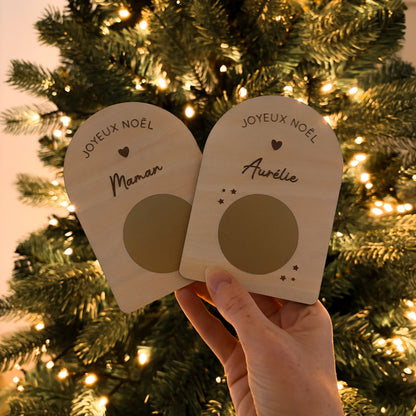 Carte à gratter en bois personnalisée - Message surprise