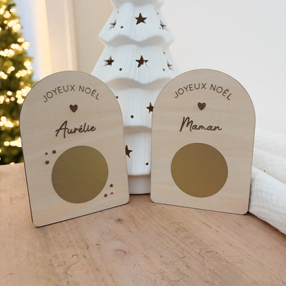 Carte à gratter en bois personnalisée - Message surprise