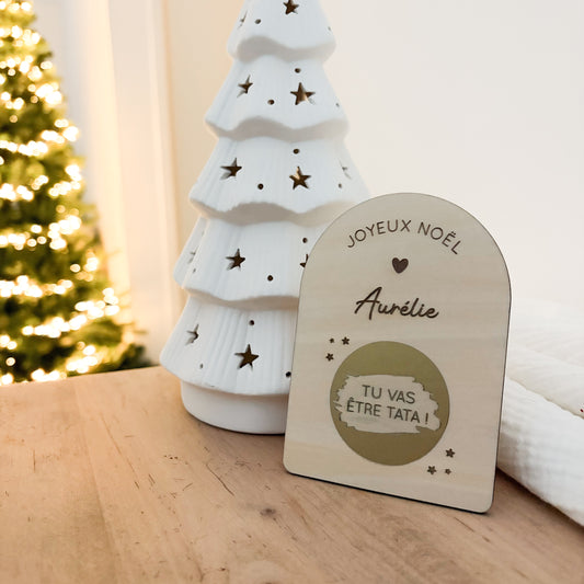 Carte à gratter en bois personnalisée - Message surprise