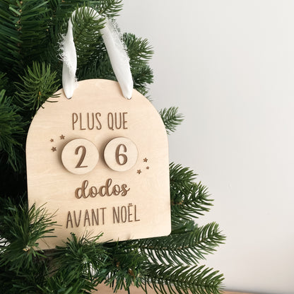 Compte à rebours de Noël en bois