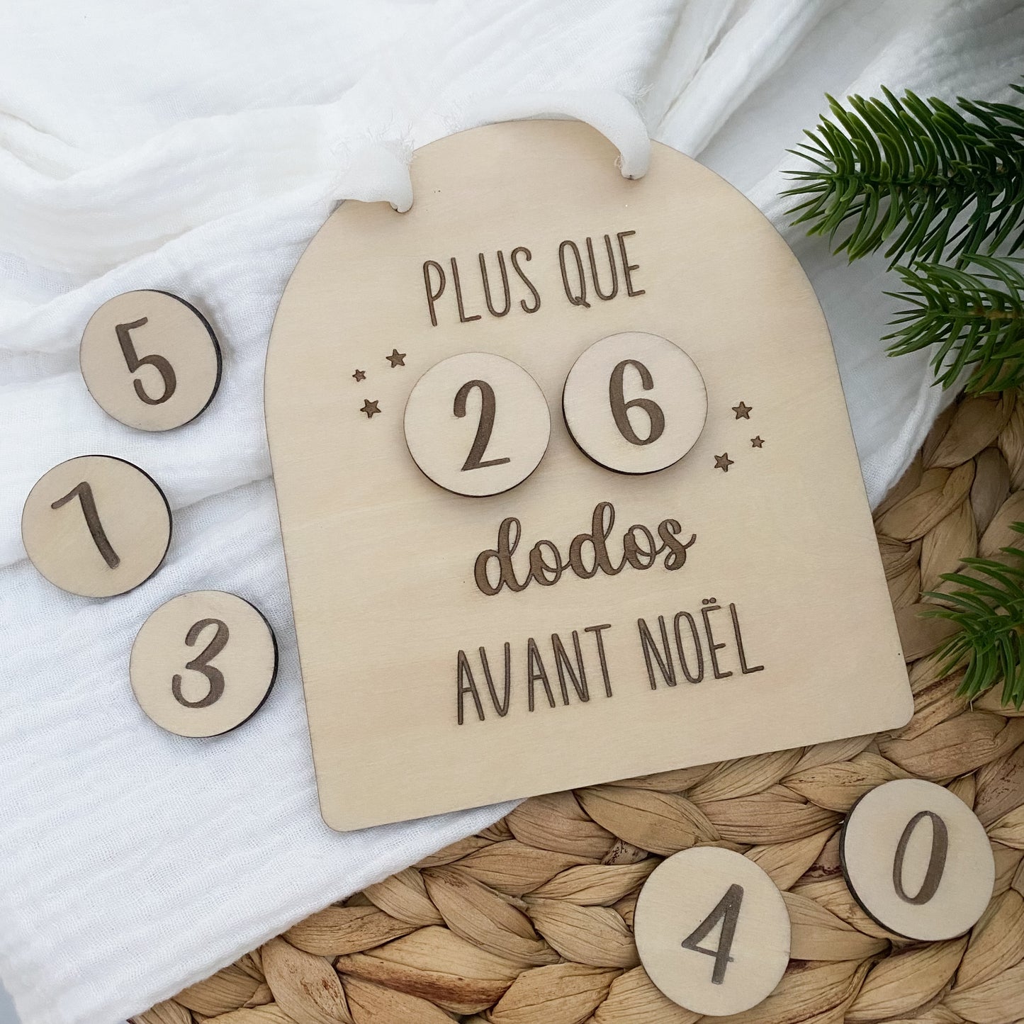 Compte à rebours de Noël en bois