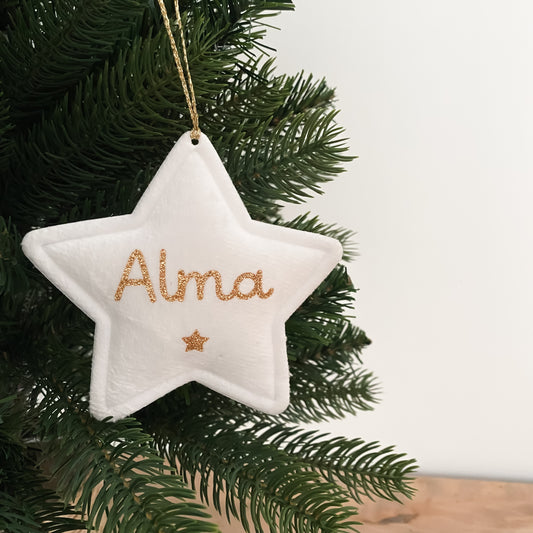 Étoile de Noël en velours personnalisée