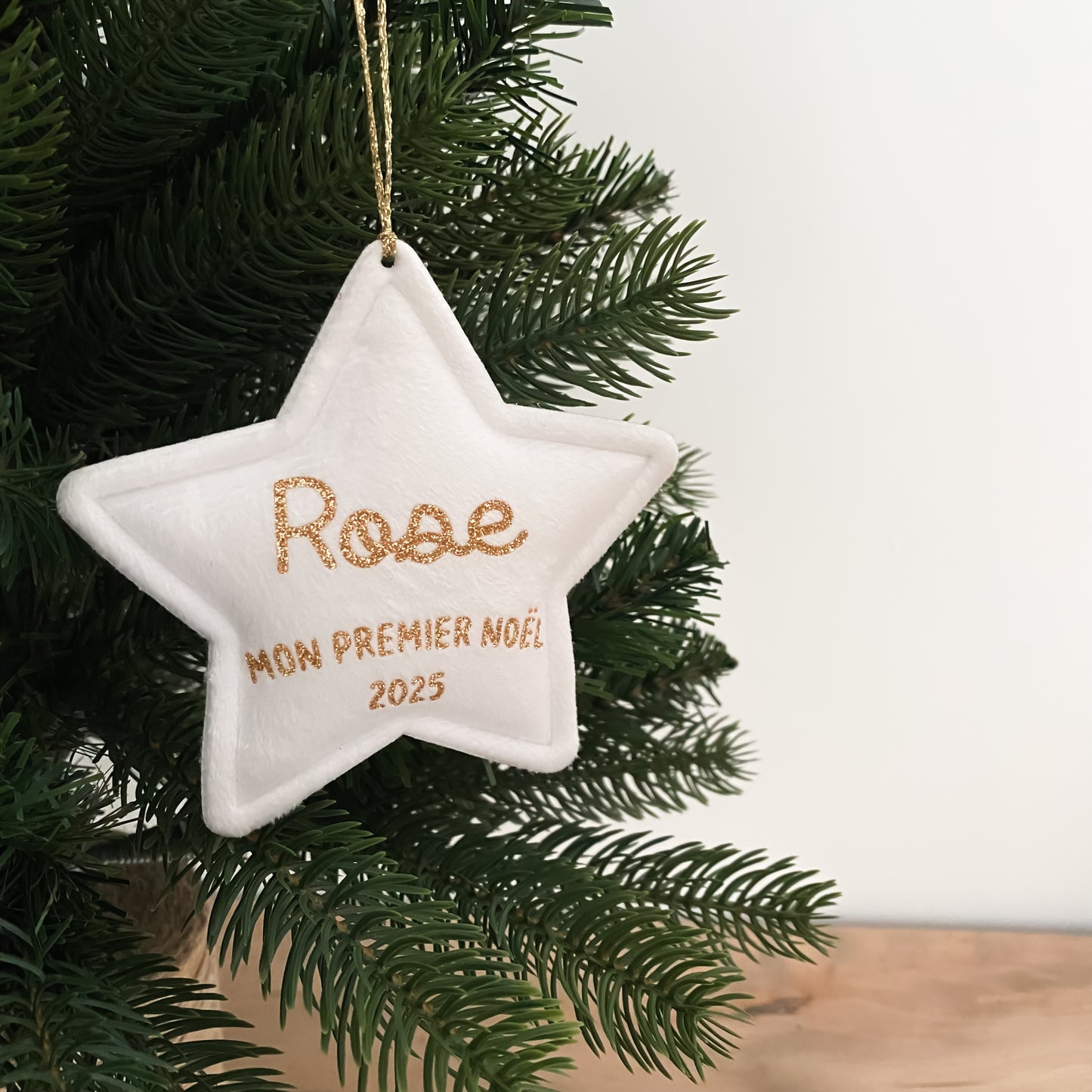 Étoile de Noël en velours personnalisée "Mon premier Noël"