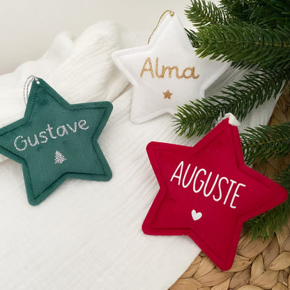 Étoile de Noël en velours personnalisée