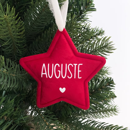 Étoile de Noël en velours personnalisée