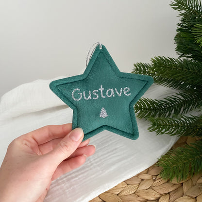 Étoile de Noël en velours personnalisée