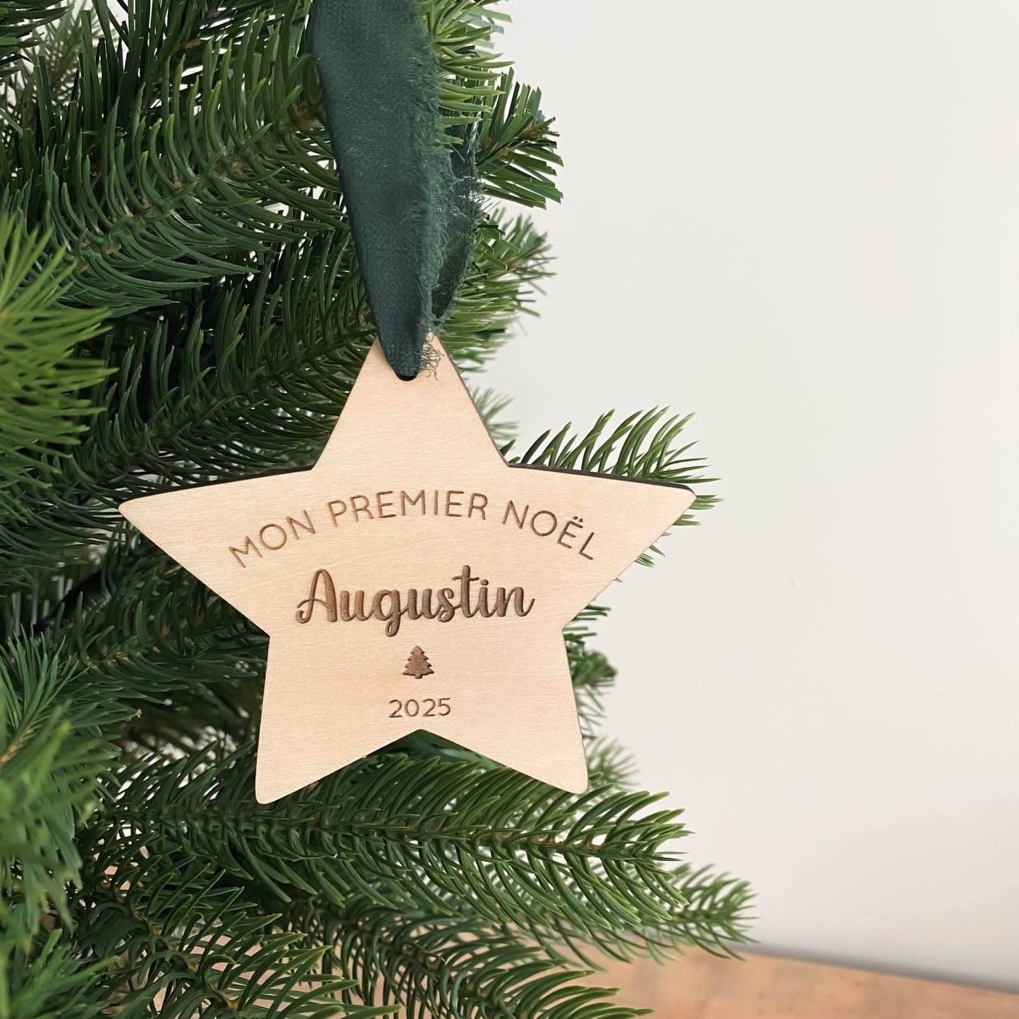 Étoile de Noël en bois personnalisée - Mon Premier Noël