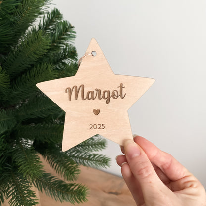 Étoile de Noël en bois personnalisée