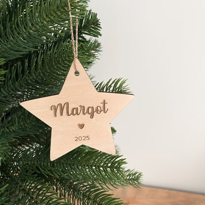 Étoile de Noël en bois personnalisée