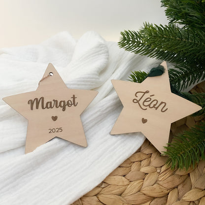Étoile de Noël en bois personnalisée