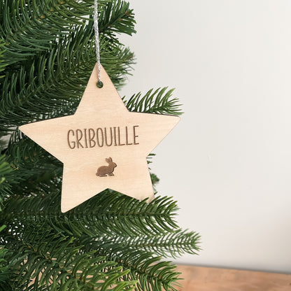 Étoile de Noël en bois personnalisée - Animal de compagnie