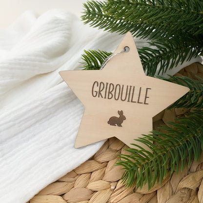 Étoile de Noël en bois personnalisée - Animal de compagnie