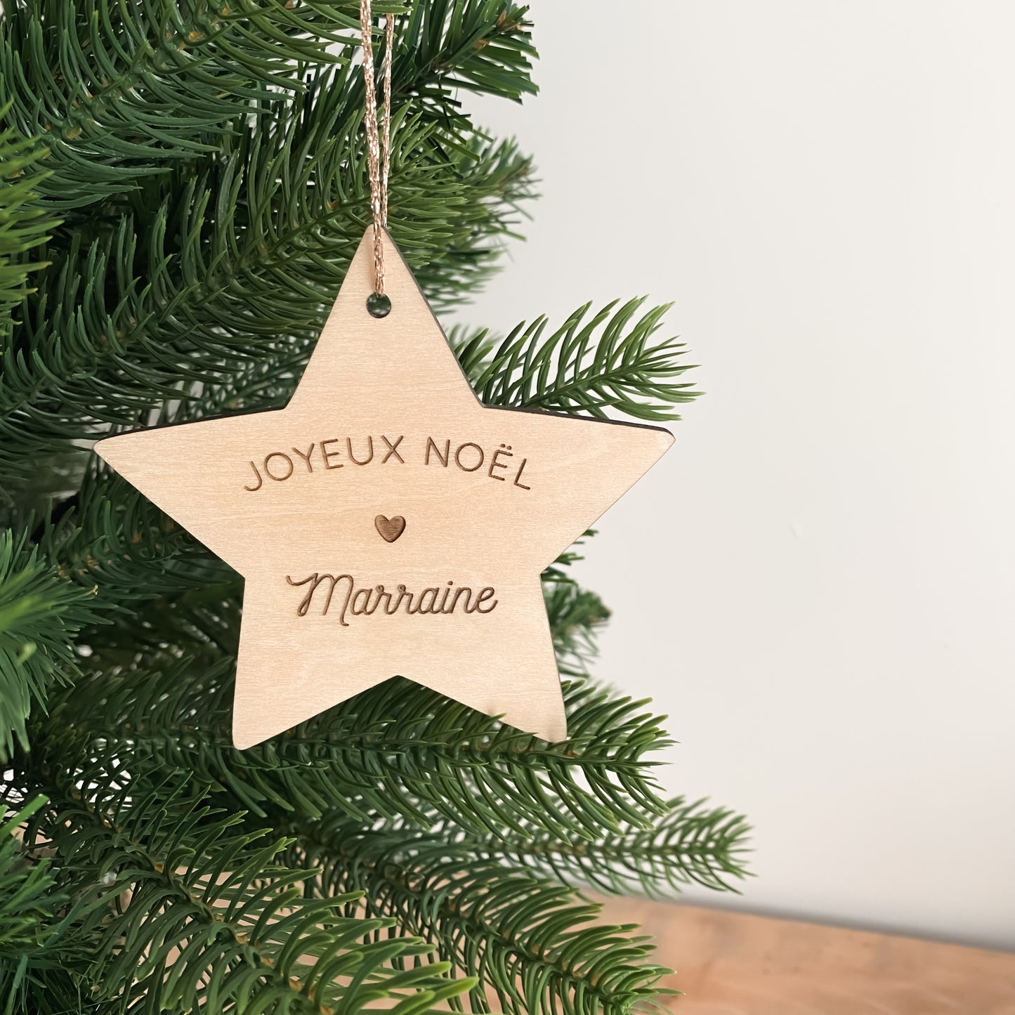Étoile de Noël en bois personnalisée - Joyeux Noël