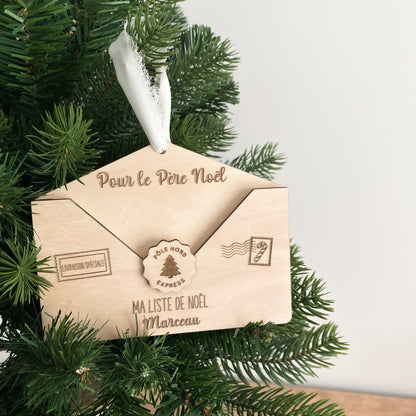 Enveloppe Magique de Noël en bois personnalisée - Ma liste de Noël