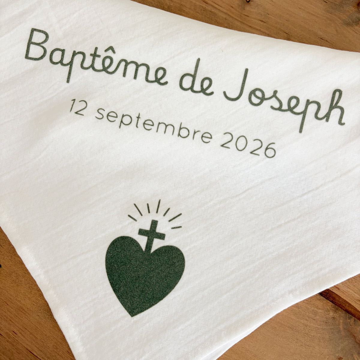 Lange de baptême personnalisé