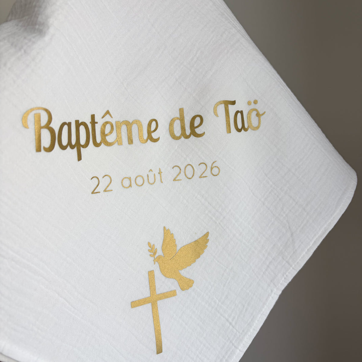 Lange de baptême personnalisé