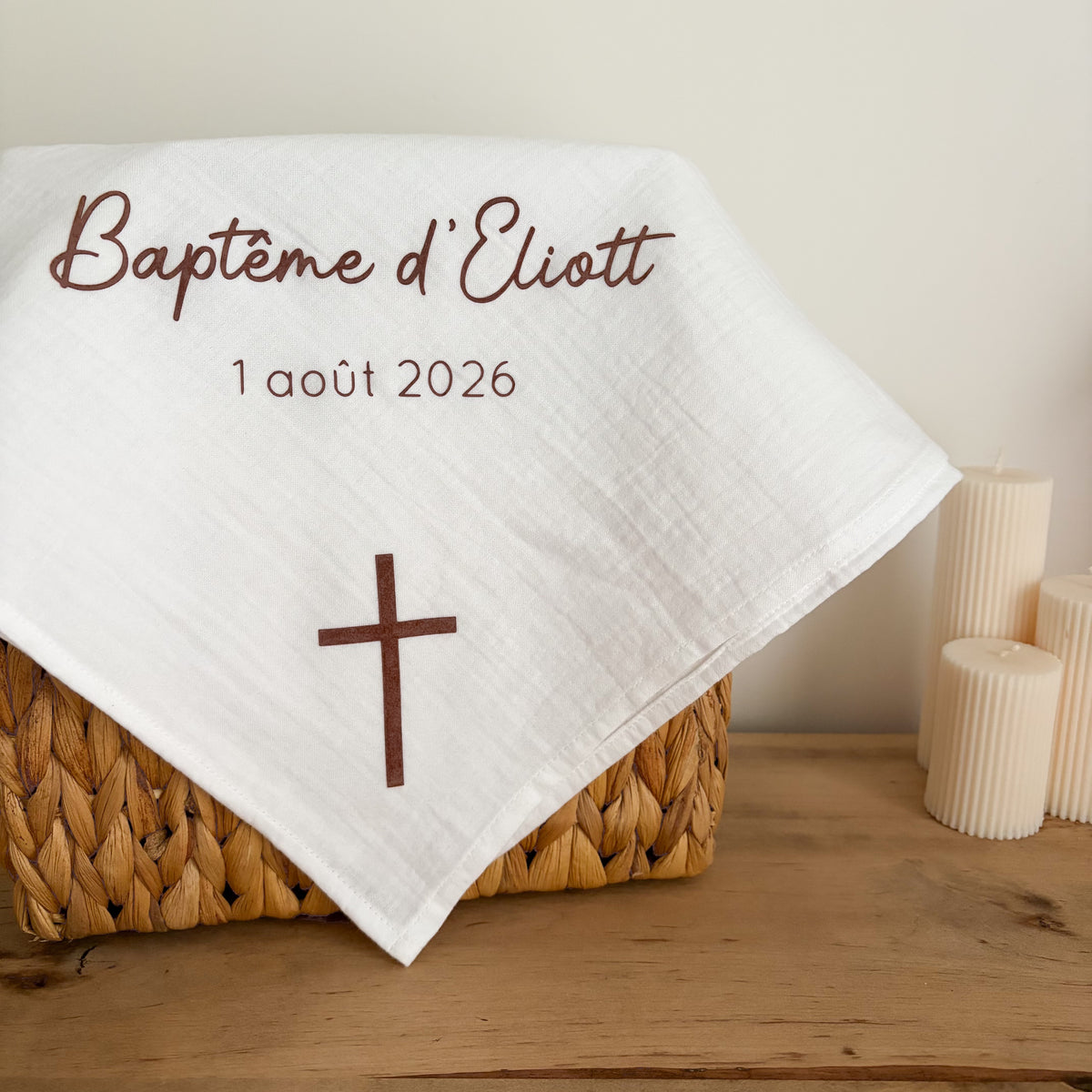 Lange de baptême personnalisé