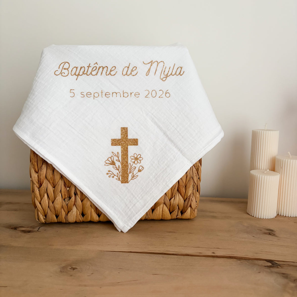 Lange de baptême personnalisé