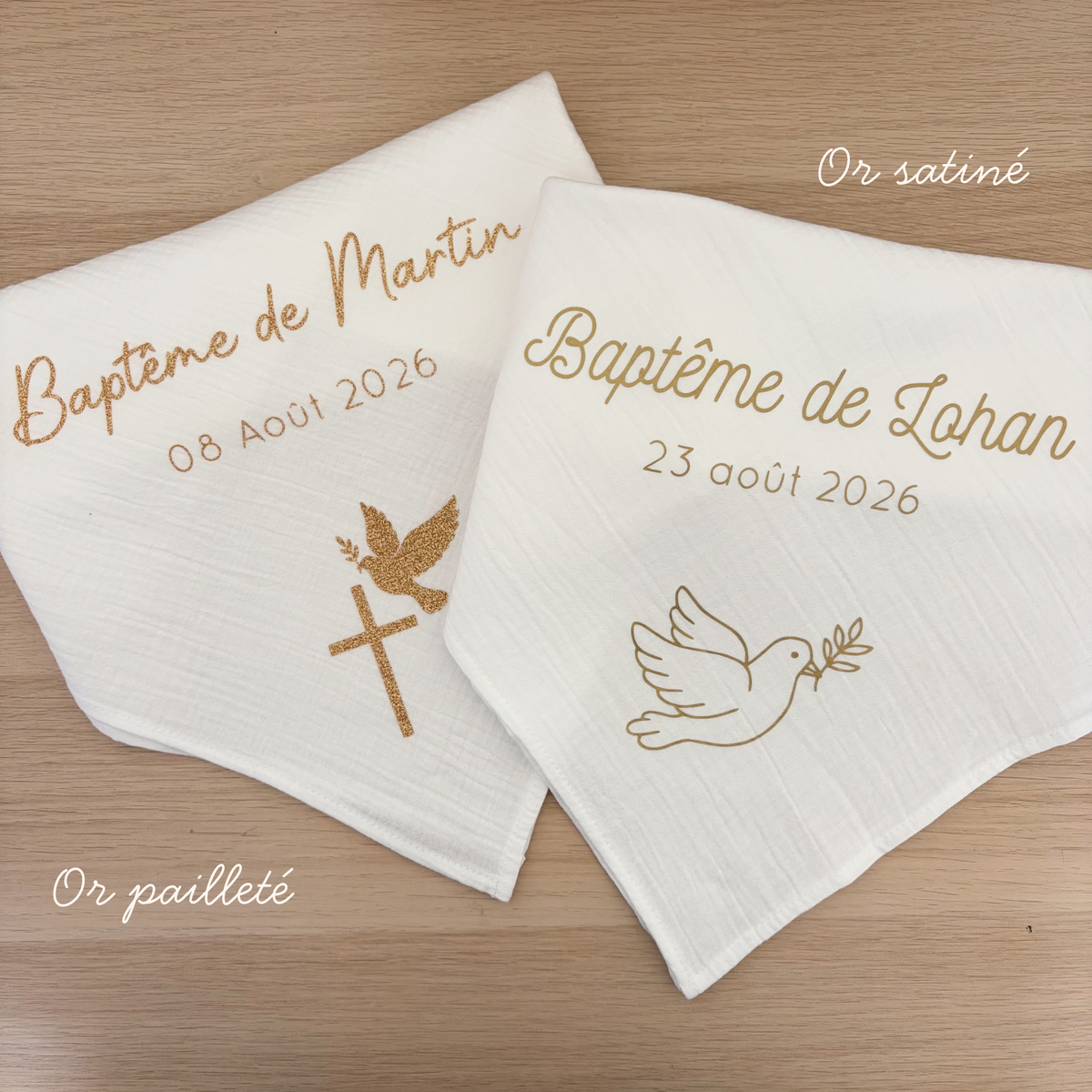 Lange de baptême personnalisé