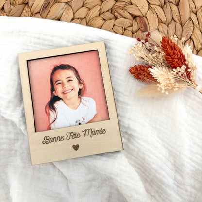 Magnet polaroïd en bois personnalisé