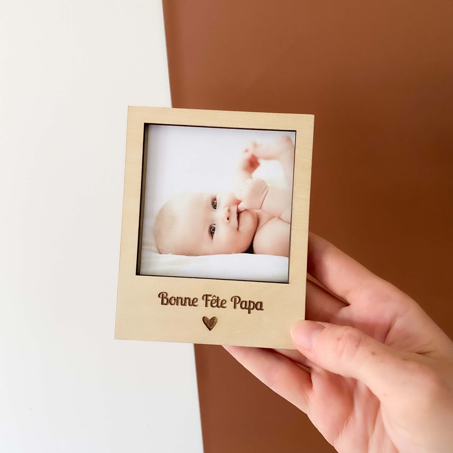 Magnet polaroïd en bois personnalisé
