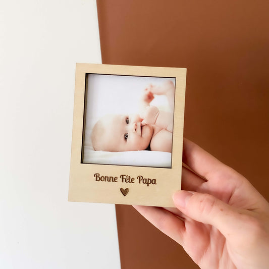 Magnet polaroïd en bois personnalisé