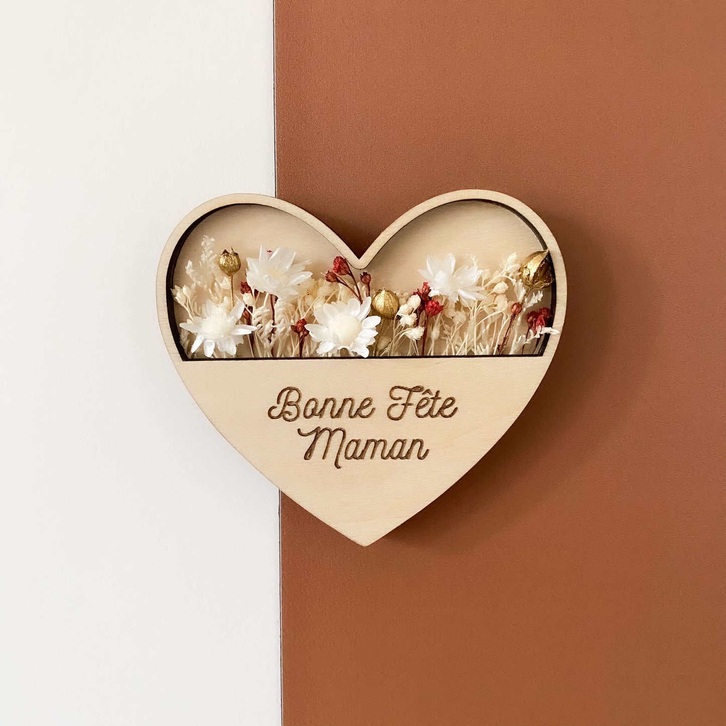 Magnet personnalisé coeur fleuri