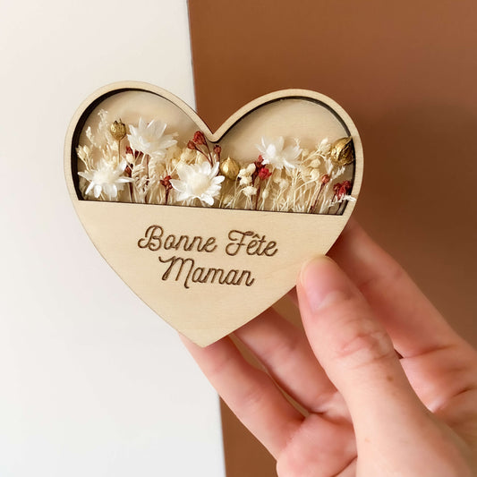 Magnet personnalisé coeur fleuri