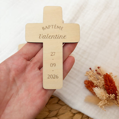Magnet Croix en bois personnalisé