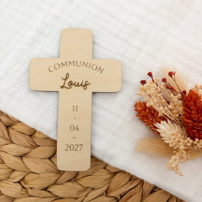 Magnet Croix en bois personnalisé