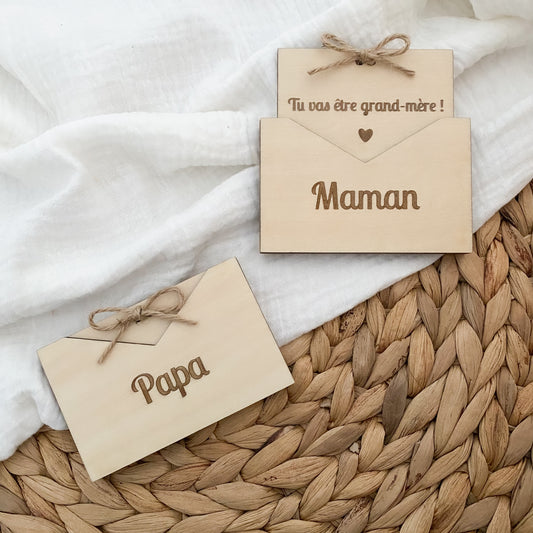 Enveloppe en bois personnalisée - Message surprise
