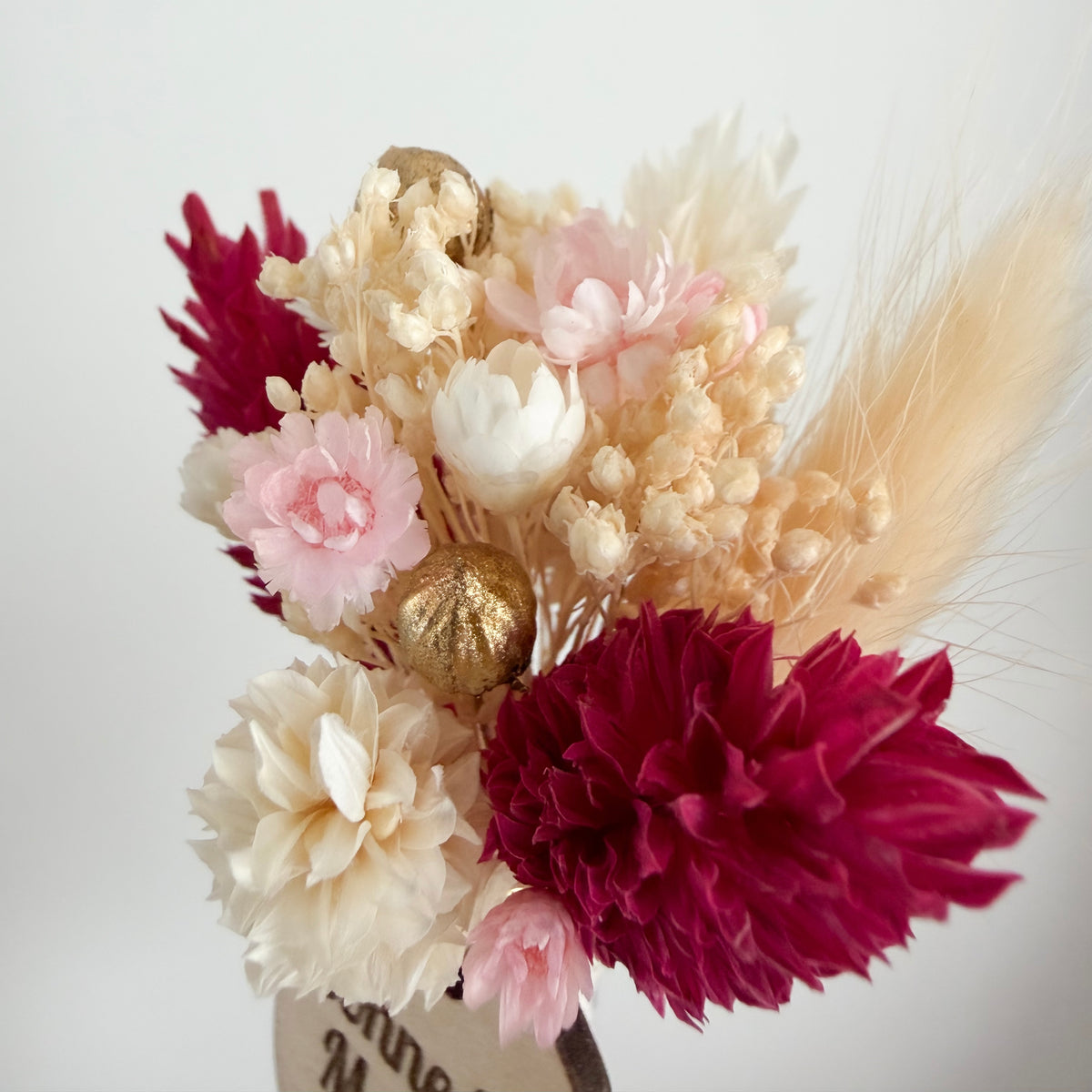 Magnet bouquet de fleurs séchées "Bonne Fête Maman"