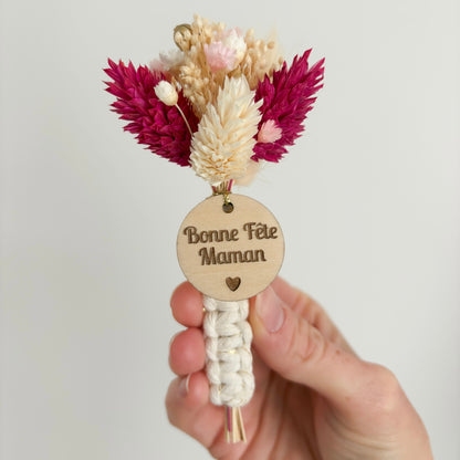 Magnet bouquet de fleurs séchées "Bonne Fête Maman"