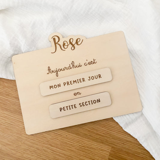 Pancarte scolaire personnalisée (prénom & classe)