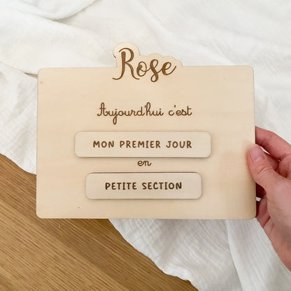 Pancarte scolaire personnalisée (prénom & classe)